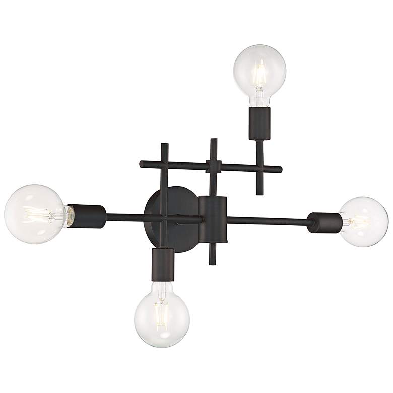 Image 1 Delphi 22 1/2" Wide Black 4-Light Vanity Bath Light