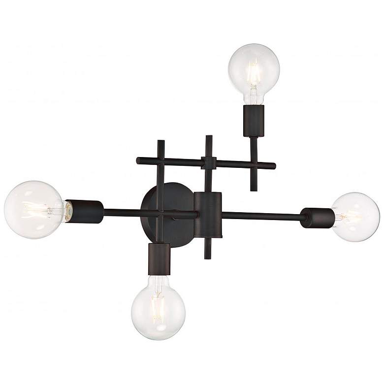 Image 3 Delphi 22 1/2" Wide Black 4-Light Vanity Bath Light more views
