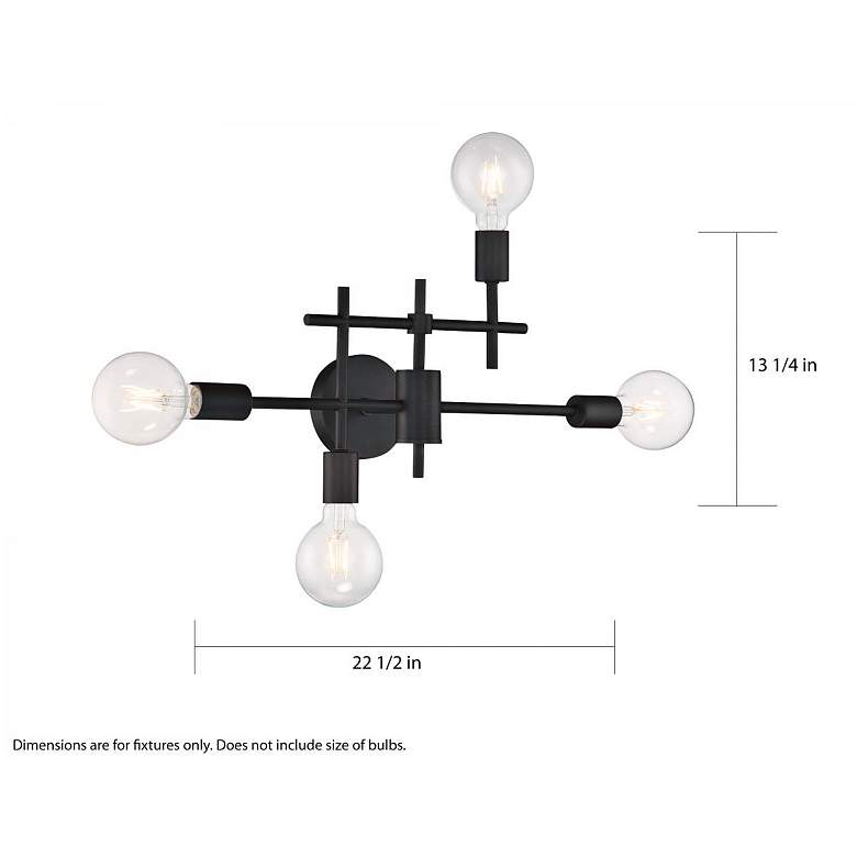 Image 4 Delphi 22 1/2" Wide Black 4-Light Vanity Bath Light more views