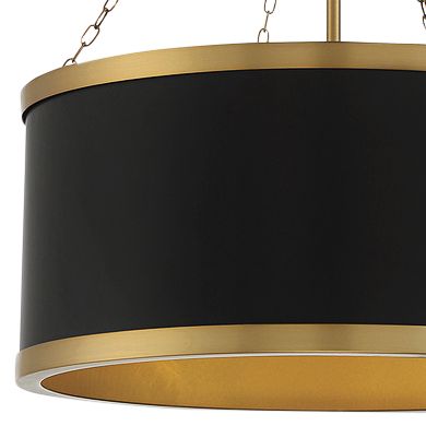 Image 3 Delphi 6-Light Pendant in Matte Black with Warm Brass Accents more views