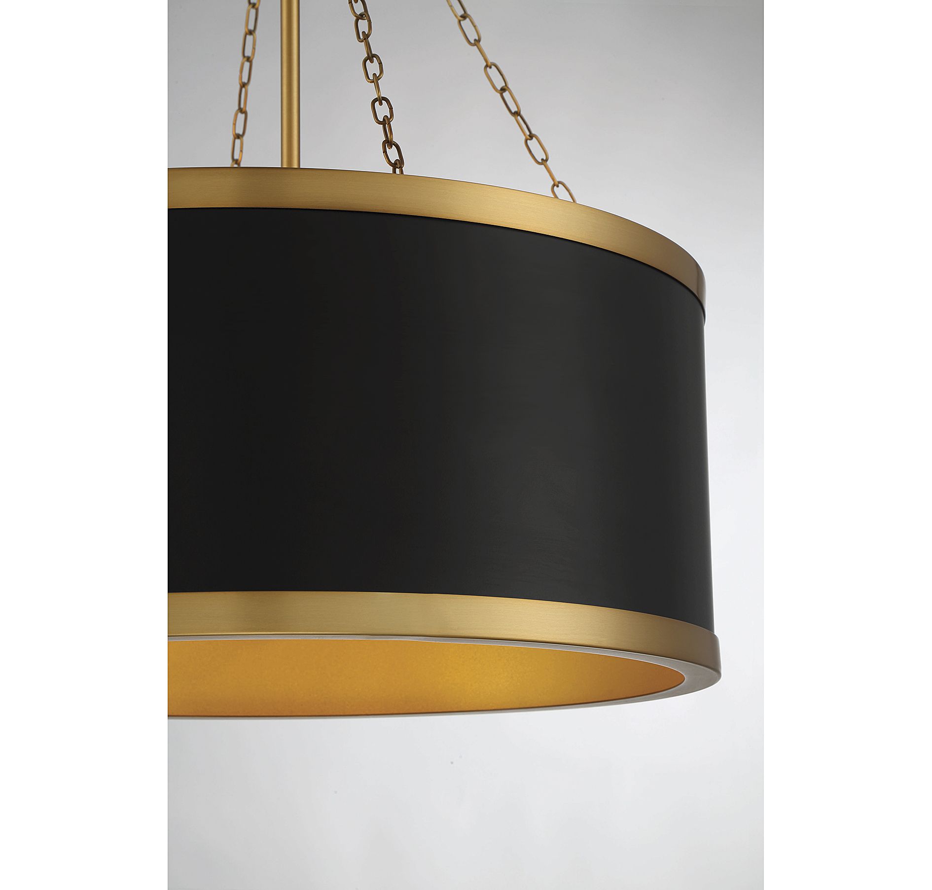 Image 4 Delphi 6-Light Pendant in Matte Black with Warm Brass Accents more views