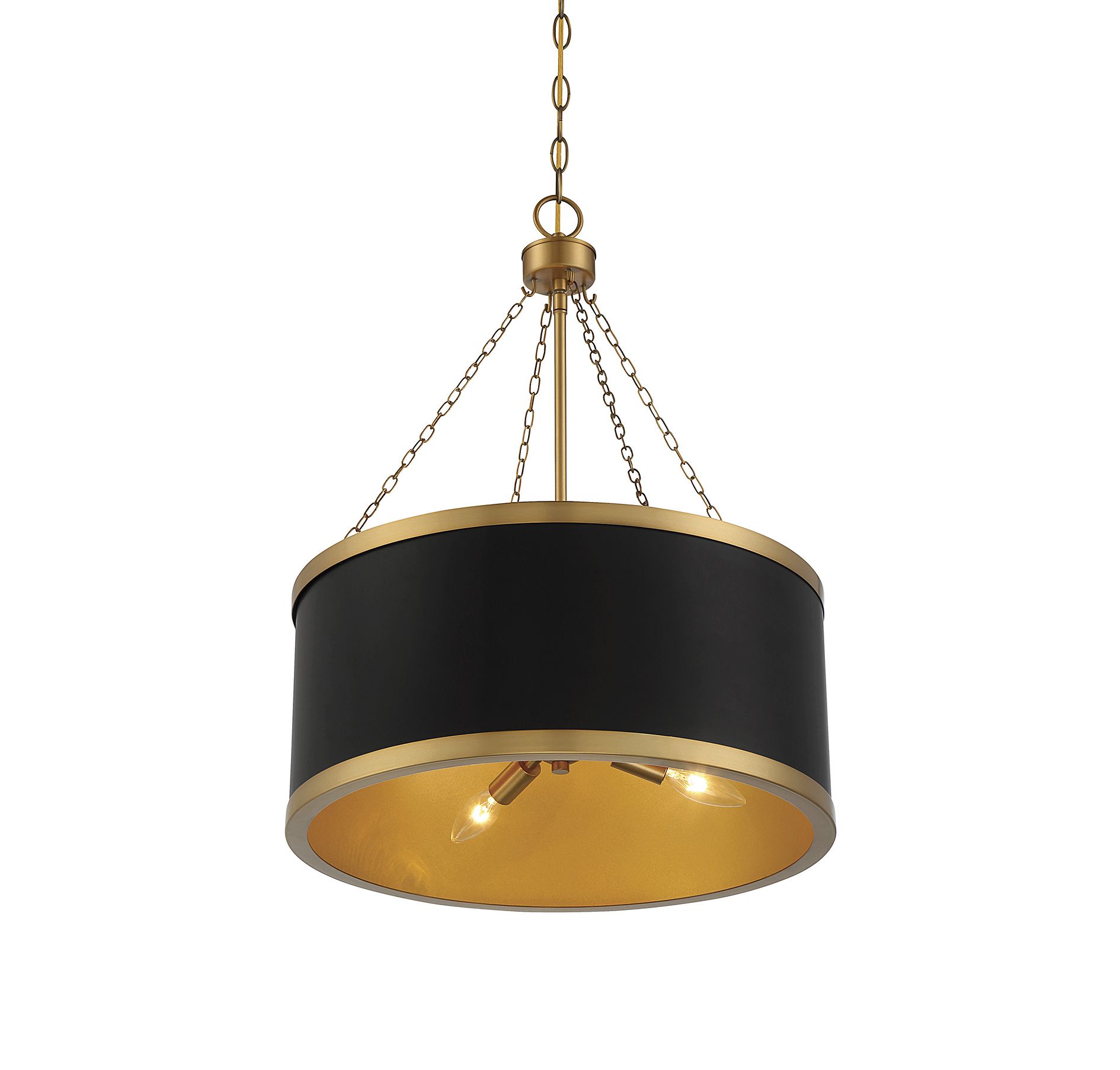 Image 5 Delphi 6-Light Pendant in Matte Black with Warm Brass Accents more views