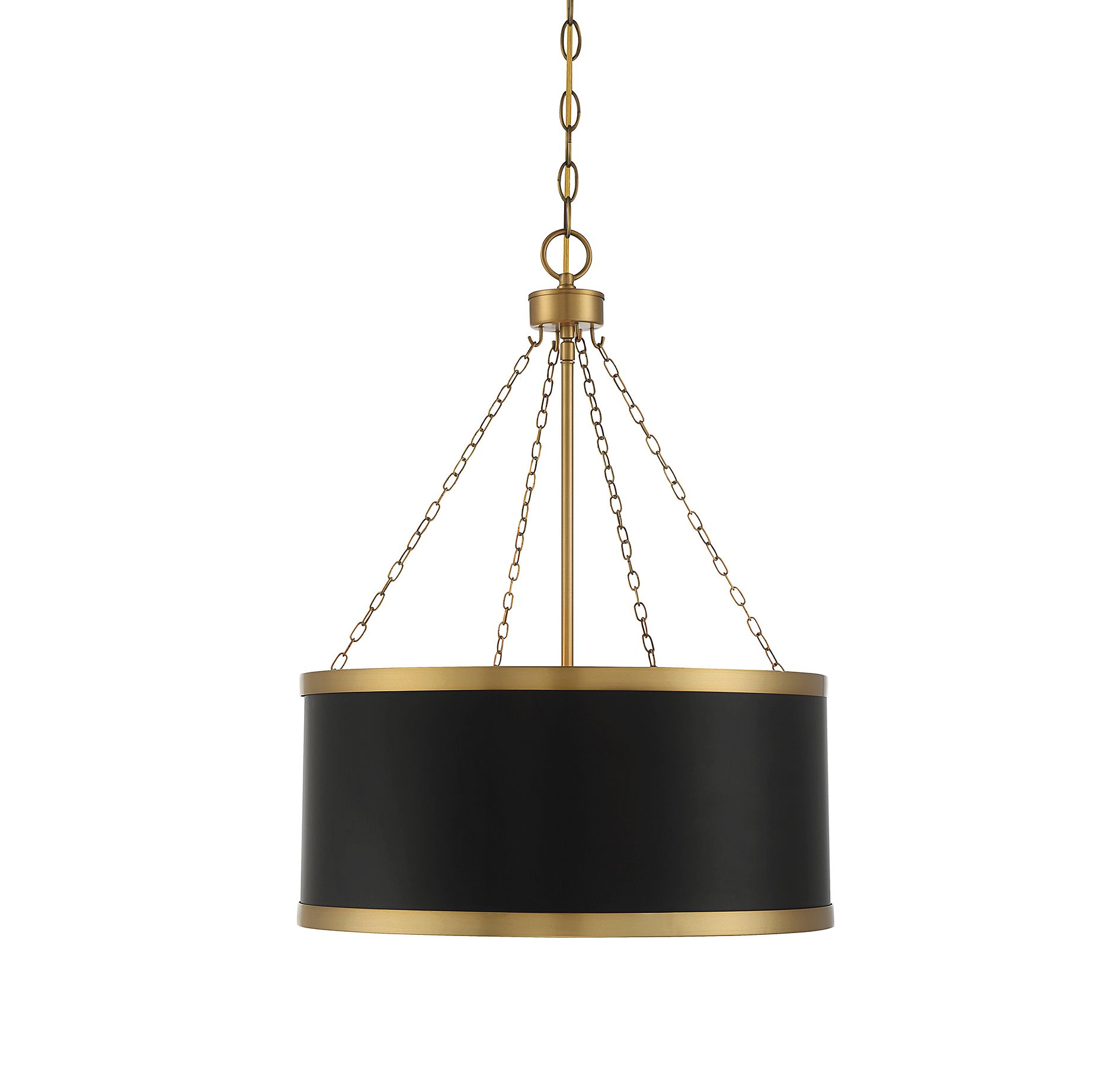 Image 6 Delphi 6-Light Pendant in Matte Black with Warm Brass Accents more views