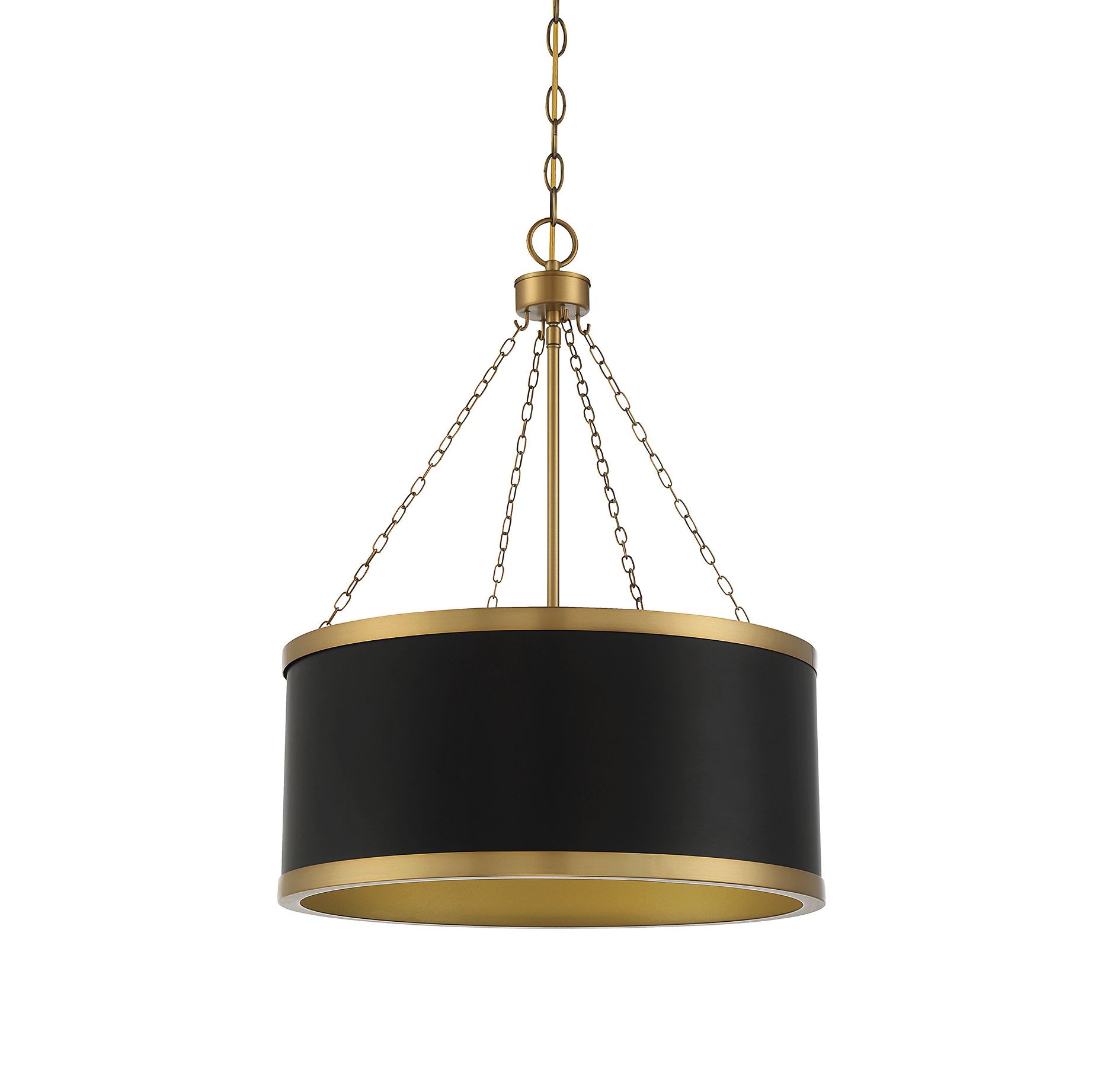 Image 7 Delphi 6-Light Pendant in Matte Black with Warm Brass Accents more views