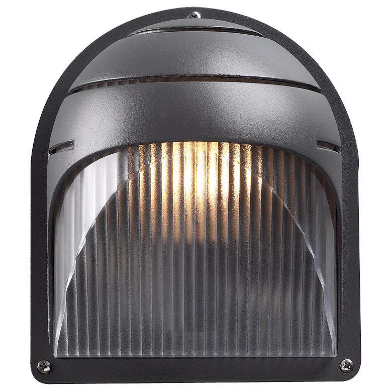Image 1 Delphi 8 inch High Bronze Ribbed Acrylic Outdoor Wall Light