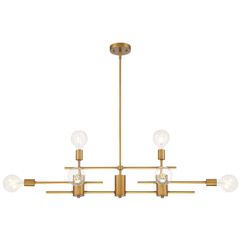 Image 1 Delphi; 8 Light; Island Pendant Fixture; Aged Gold Finish