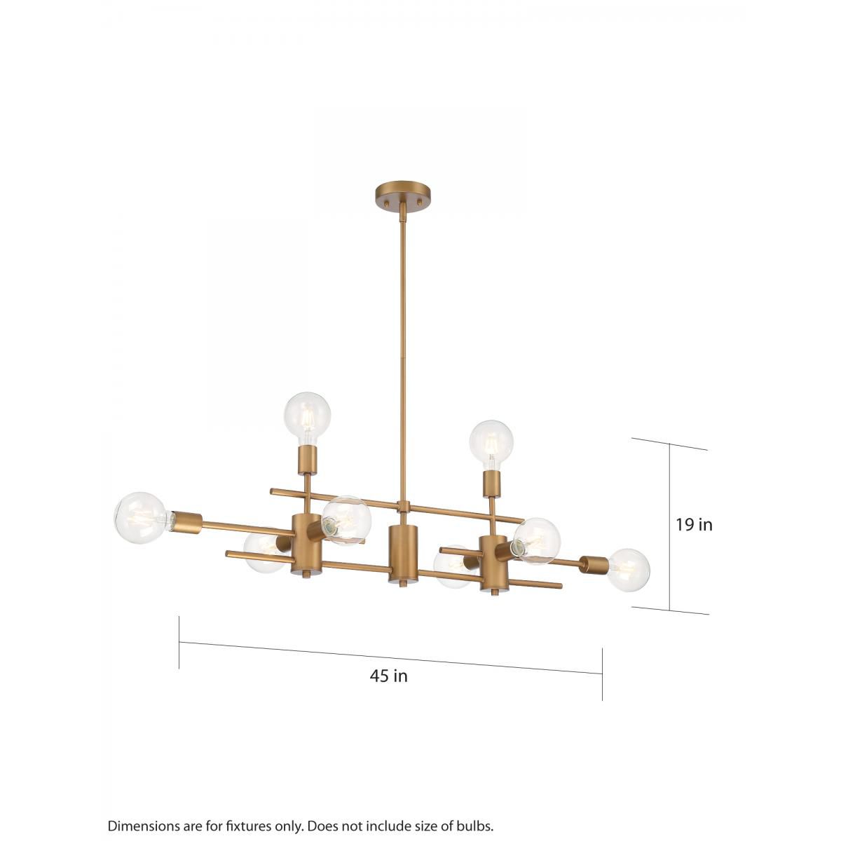 Image 5 Delphi; 8 Light; Island Pendant Fixture; Aged Gold Finish more views