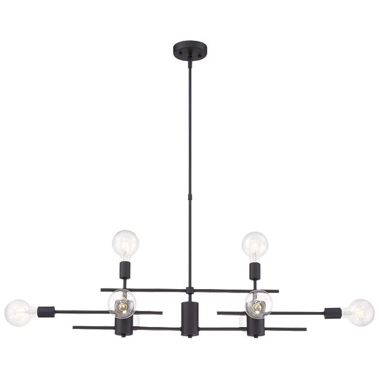 Image 1 Delphi; 8 Light; Island Pendant Fixture; Black Finish