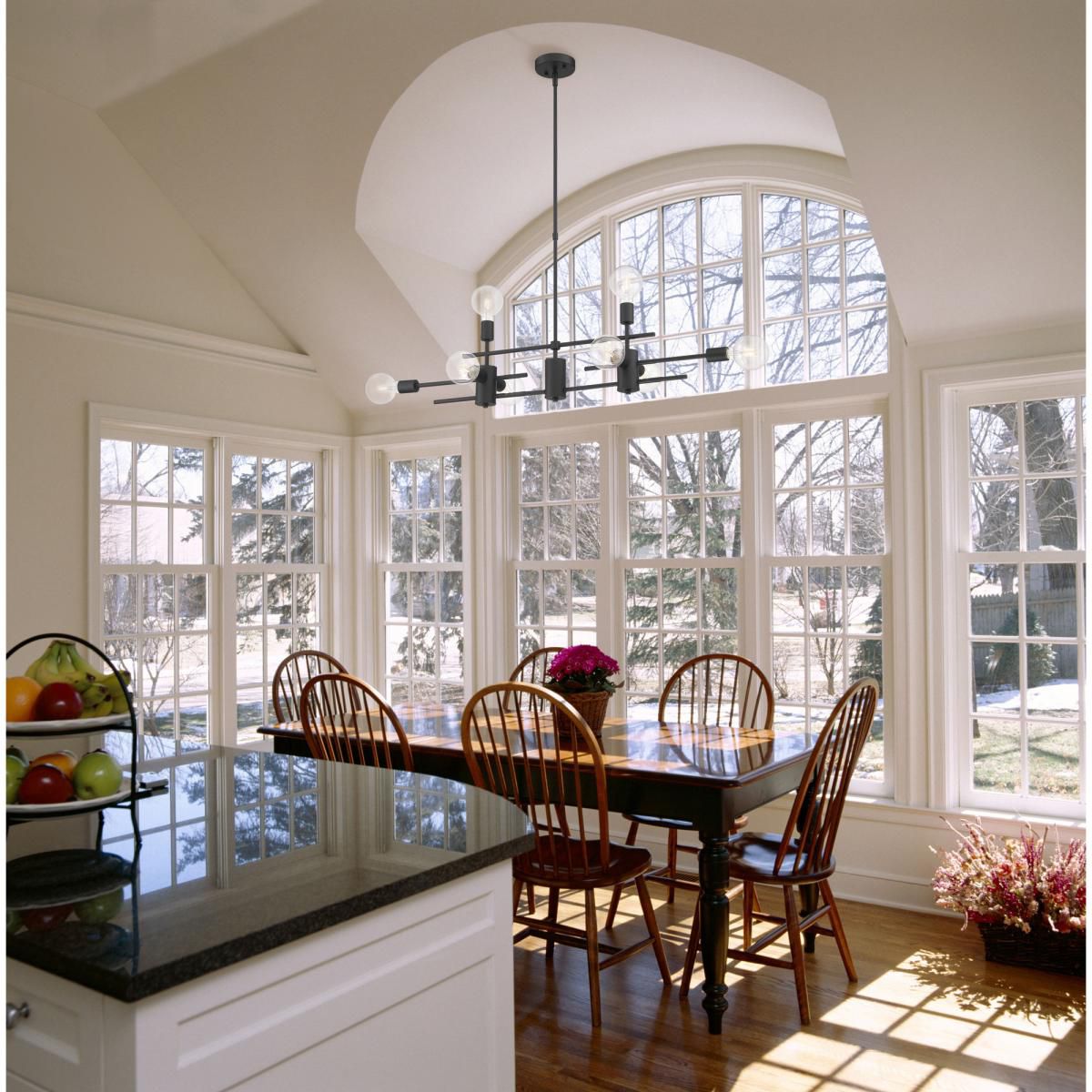 Image 5 Delphi; 8 Light; Island Pendant Fixture; Black Finish more views