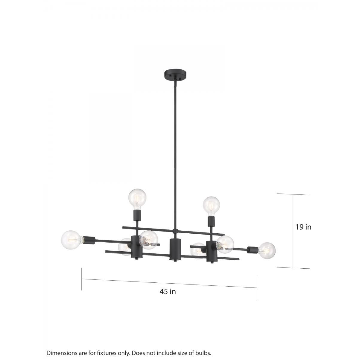 Image 6 Delphi; 8 Light; Island Pendant Fixture; Black Finish more views