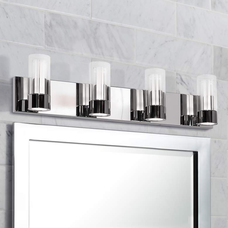 Image 1 Delphia 27" Wide Polished Chrome 4-Light LED Bath Light