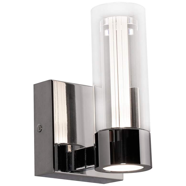 Image 2 Delphia 8" High Polished Chrome Metal LED Wall Sconce