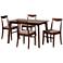 Delphina Warm Gray Fabric 5-Piece Dining Table and Chair Set