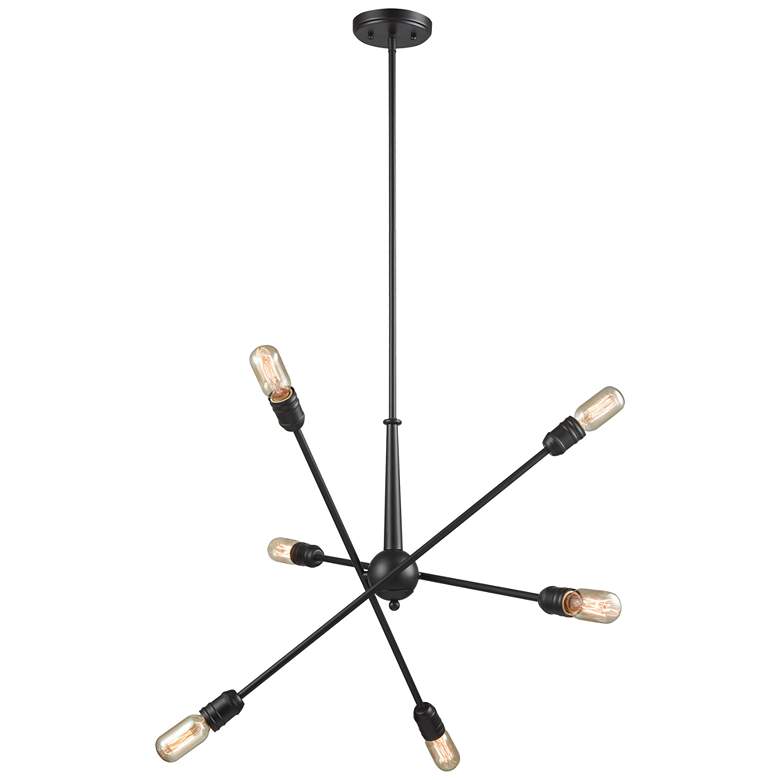 Image 1 Delphine 28" Wide 6-Light Chandelier - Oil Rubbed Bronze