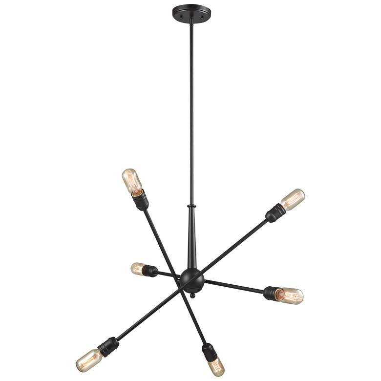 Image 1 Delphine 28 inch Wide 6-Light Chandelier - Oil Rubbed Bronze