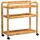 Delphine 33 1/2" Wide Natural Brown Rattan Kitchen Cart