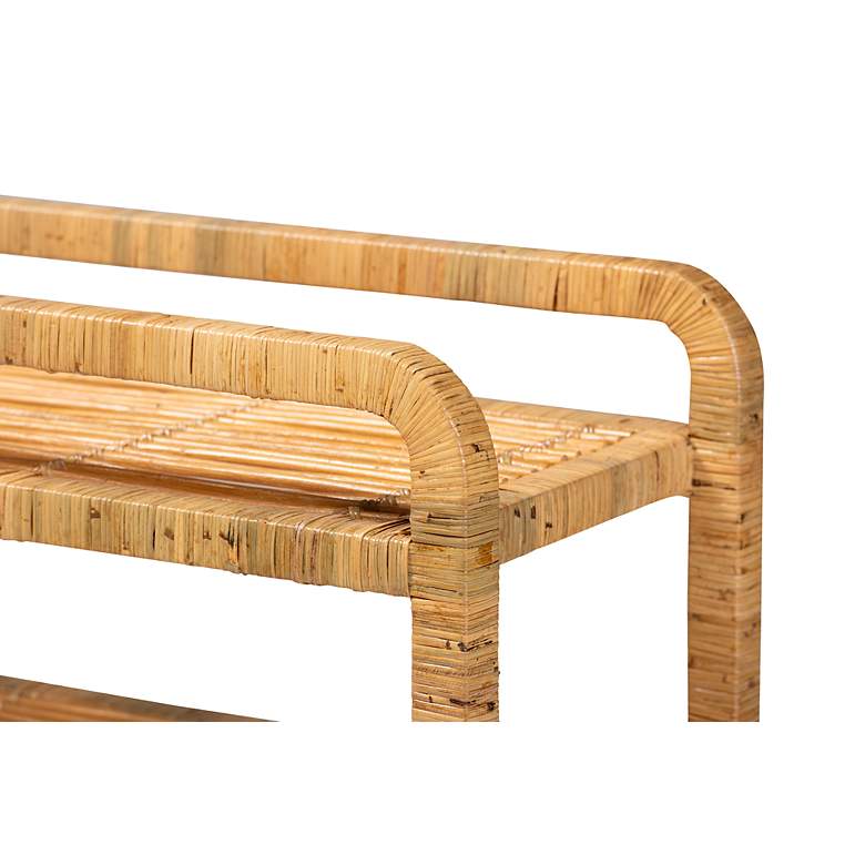 Image 3 Delphine 33 1/2" Wide Natural Brown Rattan Kitchen Cart more views