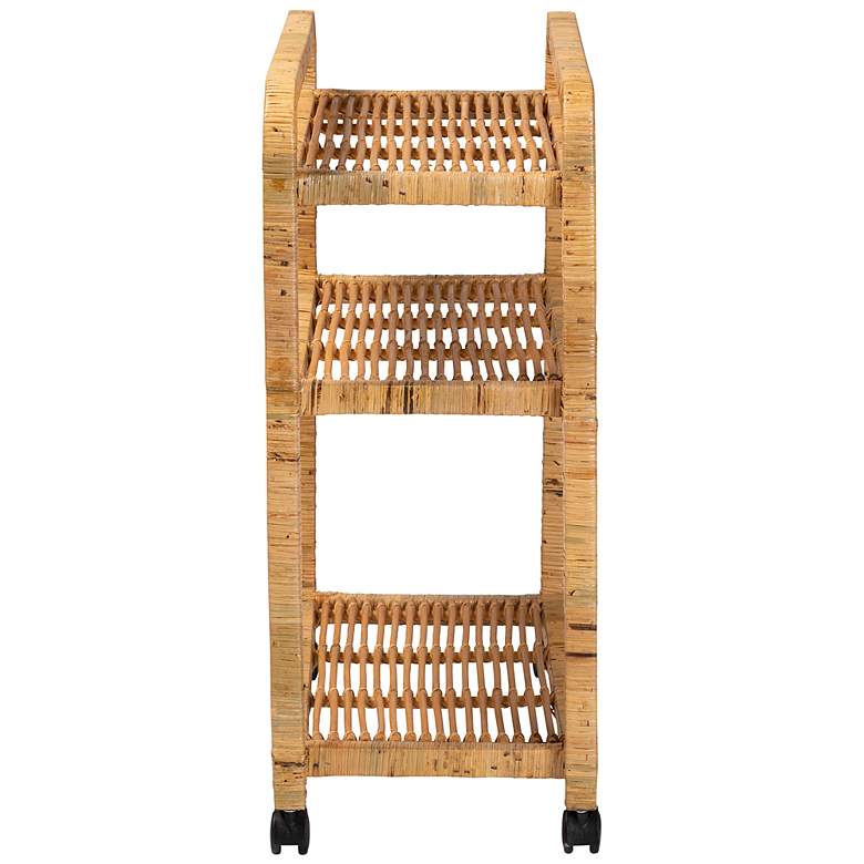 Image 7 Delphine 33 1/2" Wide Natural Brown Rattan Kitchen Cart more views