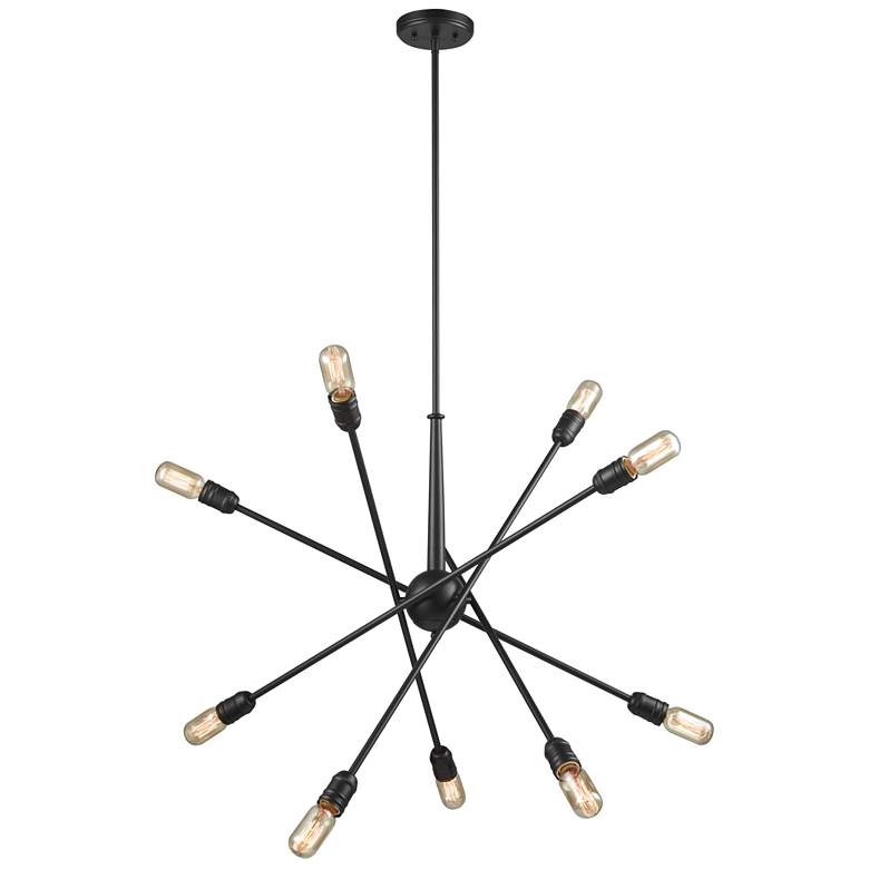 Image 1 Delphine 33 inch Wide 10-Light Chandelier - Oil Rubbed Bronze