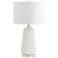 Delphine Double-White Ridged Ceramic Table Lamp