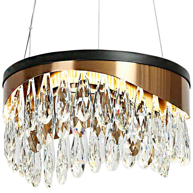Image 3 Delphinium 11 3/4" Wide Brass and Black LED Mini Chandelier more views