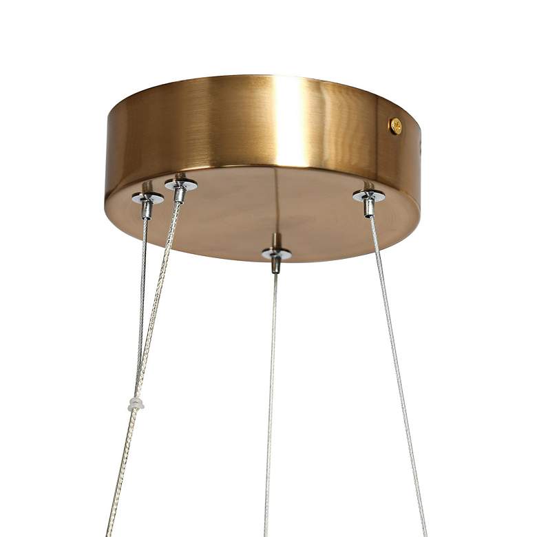 Image 4 Delphinium 11 3/4" Wide Brass and Black LED Mini Chandelier more views