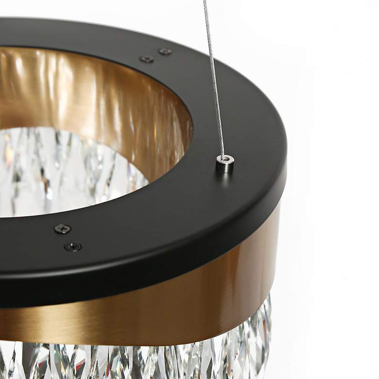 Image 5 Delphinium 11 3/4" Wide Brass and Black LED Mini Chandelier more views