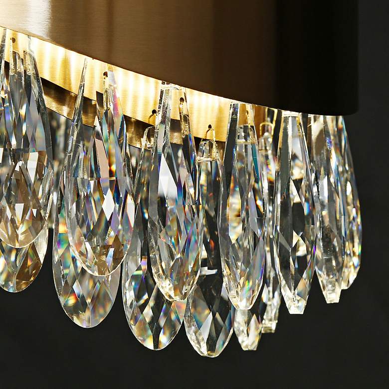 Image 6 Delphinium 11 3/4" Wide Brass and Black LED Mini Chandelier more views