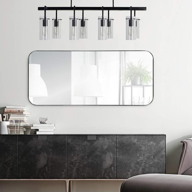 Image 1 Delphinus Satin Nickel 20" x 46" Rectangular Wall Mirror