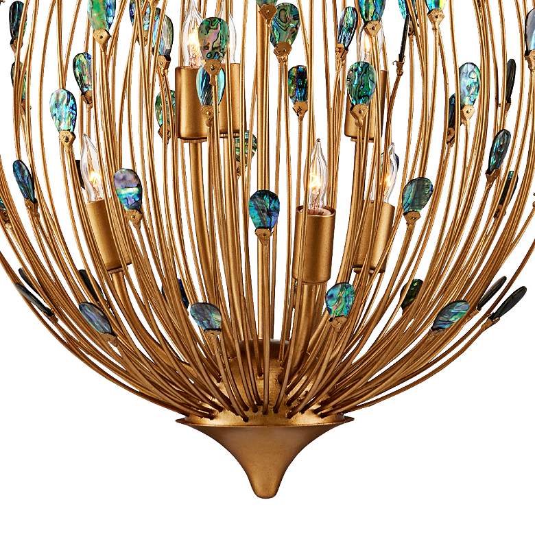 Image 2 Delphos 19 1/2" Wide Gold and Turquoise 6-Light Chandelier more views