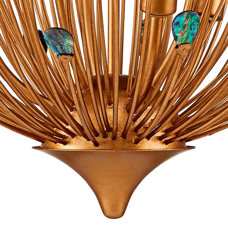Image 4 Delphos 19 1/2" Wide Gold and Turquoise 6-Light Chandelier more views