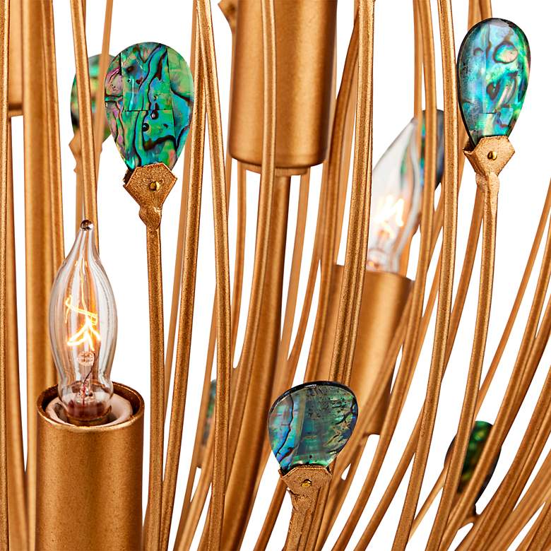 Image 5 Delphos 19 1/2" Wide Gold and Turquoise 6-Light Chandelier more views