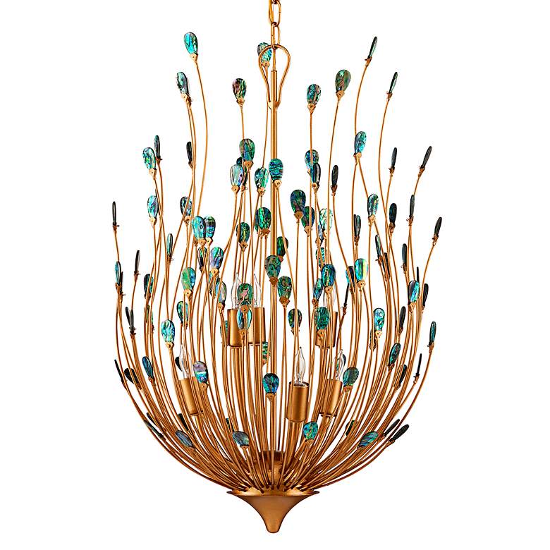 Image 6 Delphos 19 1/2" Wide Gold and Turquoise 6-Light Chandelier more views