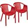 Delray Bay Red Outdoor Accent Chairs Set of 2