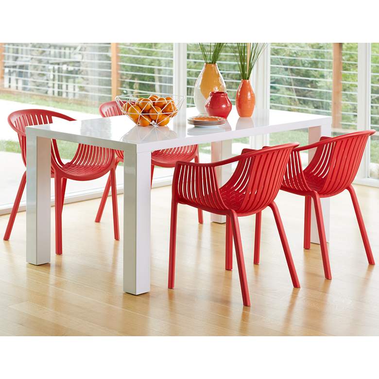 Image 1 Delray Bay Red Outdoor Accent Chairs Set of 2
