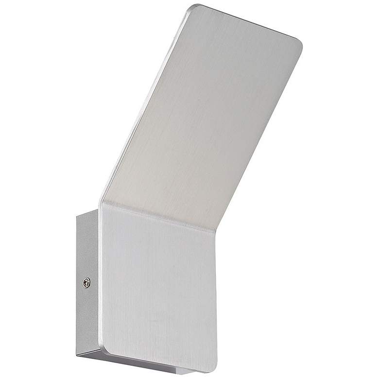 Image 1 Delroy 9 1/2" High Aluminum Finish Modern LED Wall Sconce