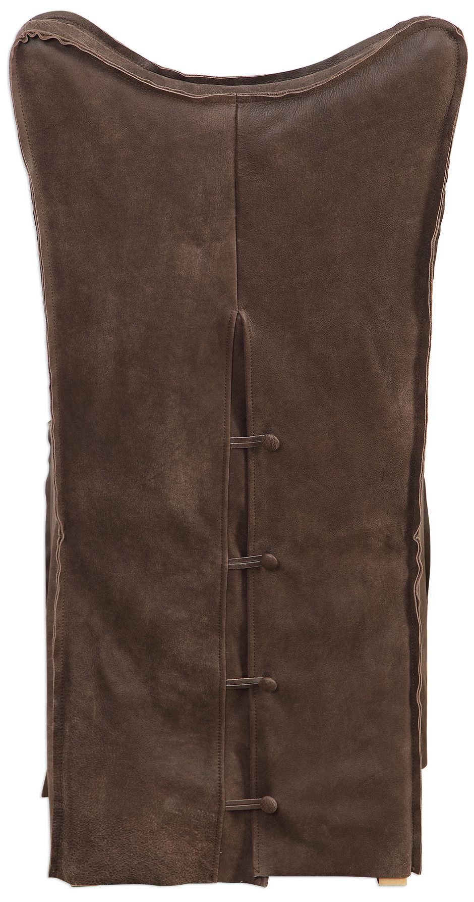 Delroy Chocolate Leather Slipcover Dining Chairs Set of 2 87M53