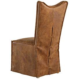 Image5 of Delroy Cognac Leather Slipcover Dining Chairs Set of 2 more views