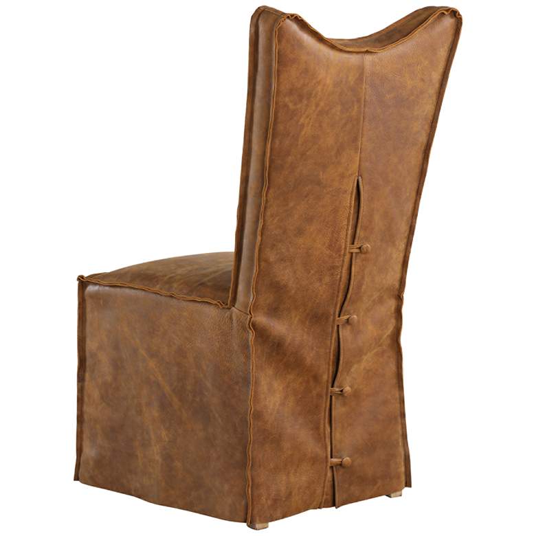Image 5 Delroy Cognac Leather Slipcover Dining Chairs Set of 2 more views