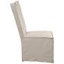 Delroy Stone Ivory Leather Slipcover Dining Chairs Set of 2