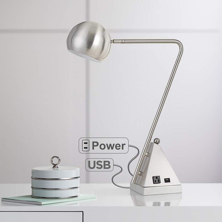 Image 1 Delta Brushed Steel Metal Desk Lamp