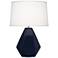 Delta Midnight Blue Glazed Ceramic Accent Table Lamp