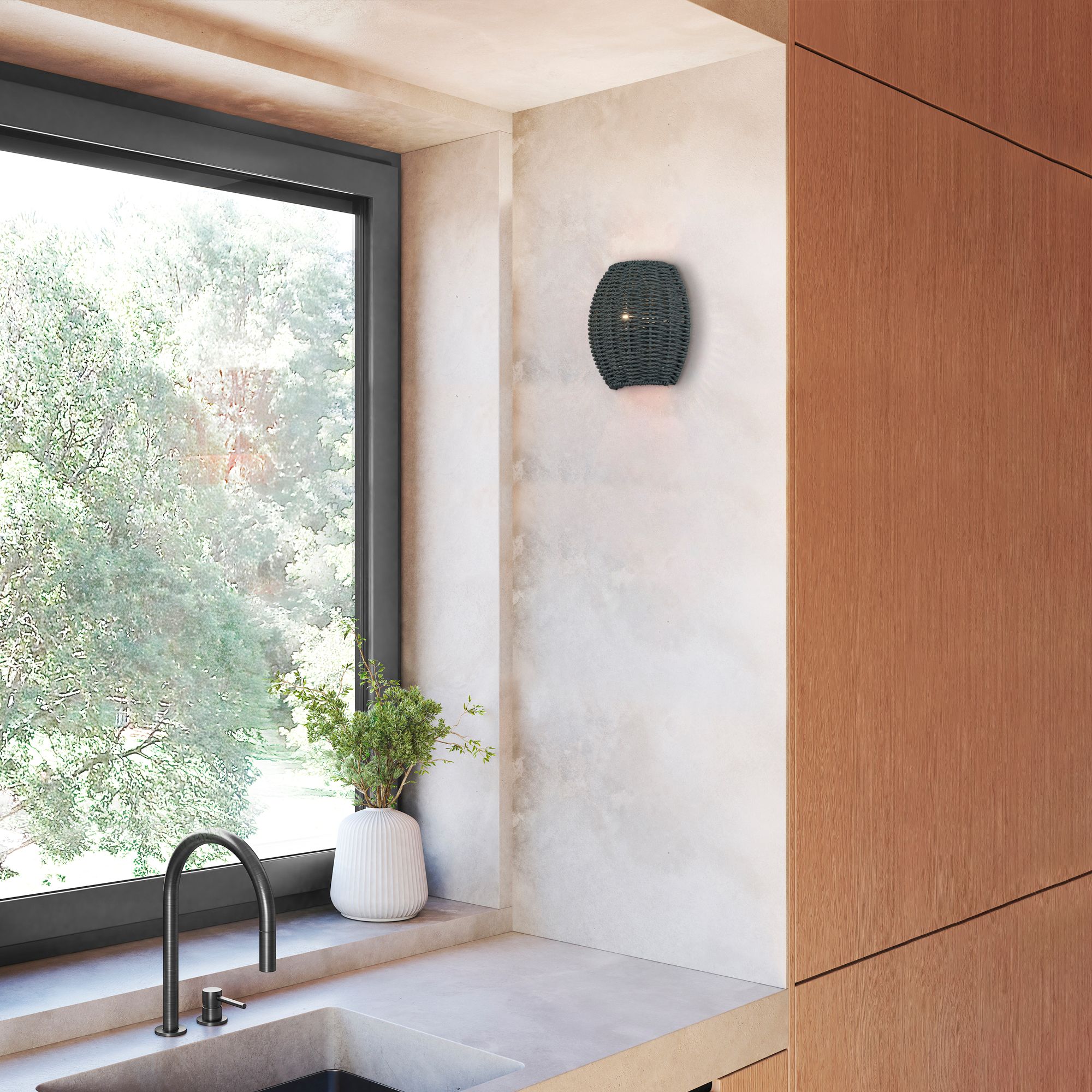 Image 7 Deluna 1 Light Black ADA Sconce more views