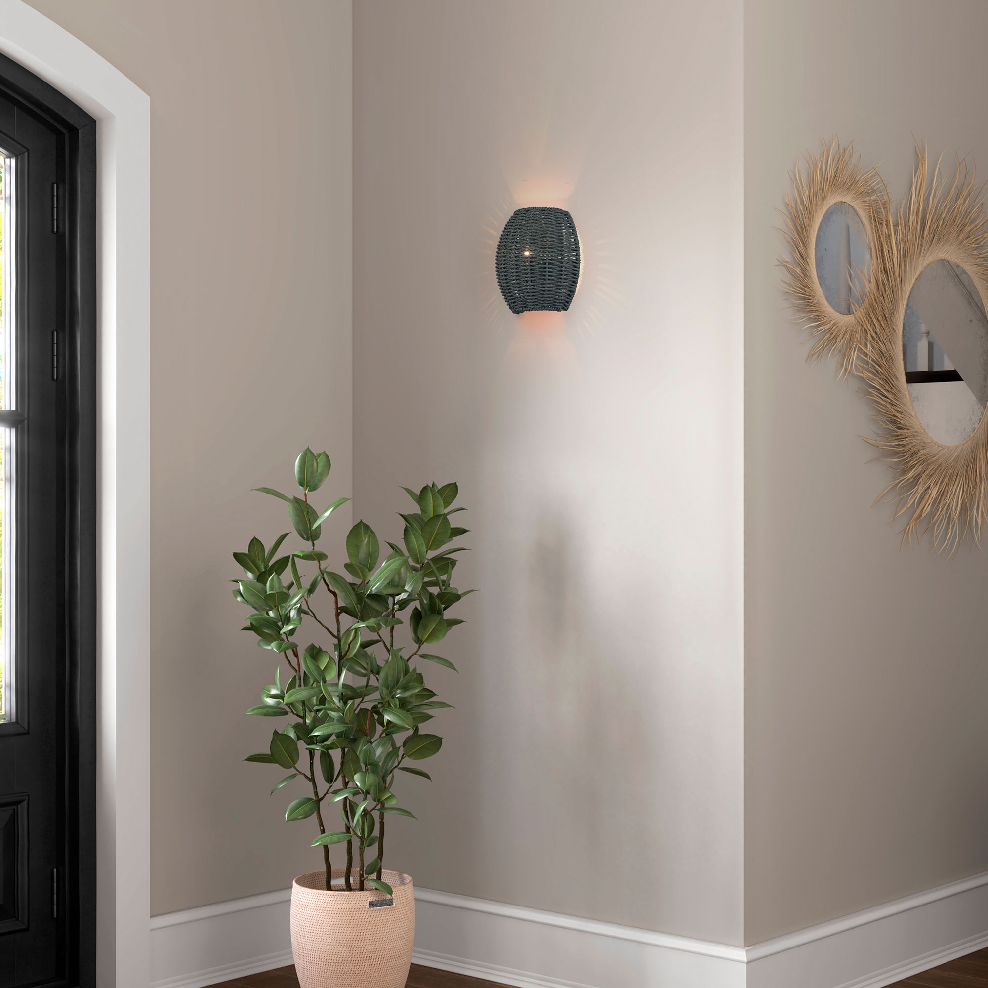 Deluna 1 Light Black ADA Sconce