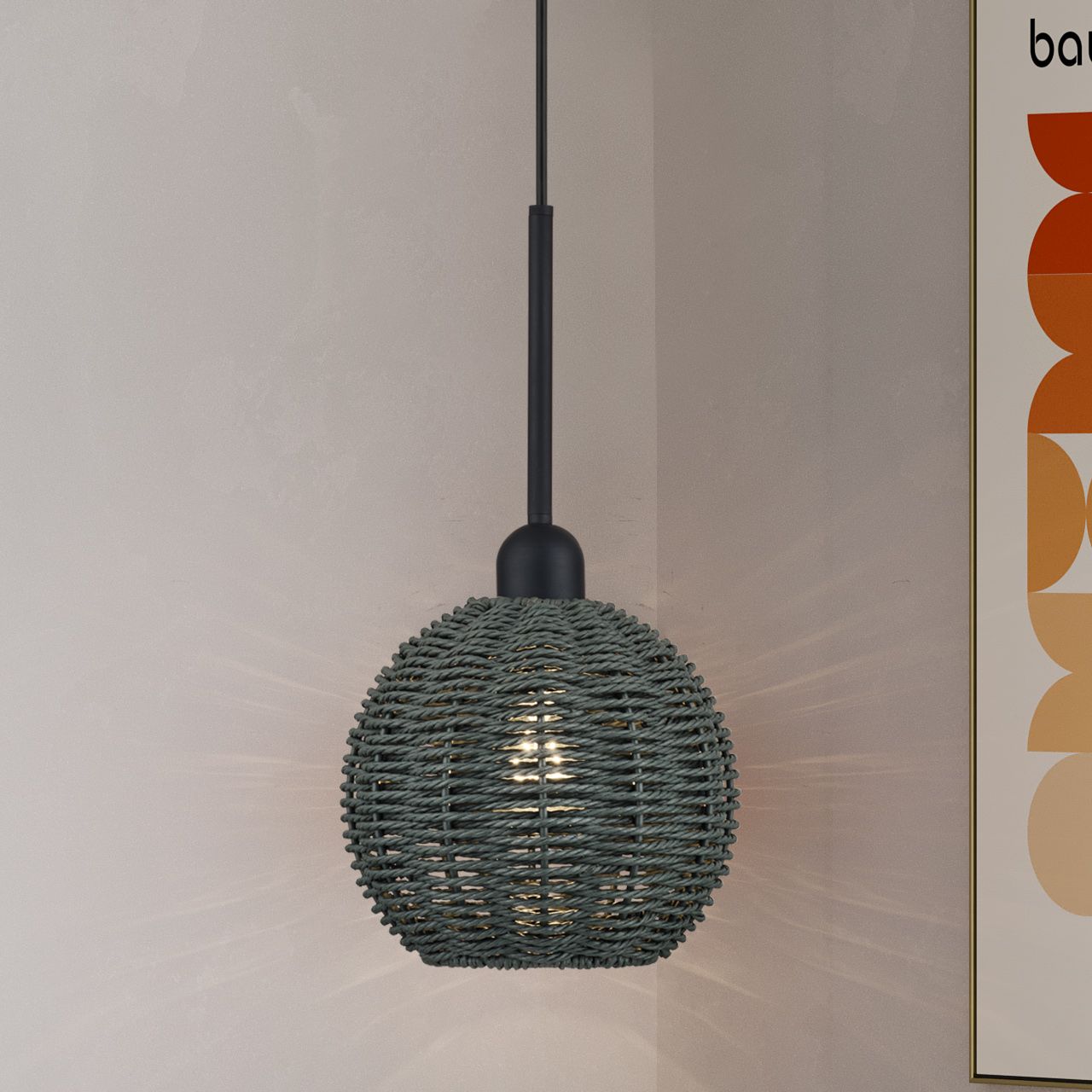 Deluna 1 Light Black Mini Globe Pendant
