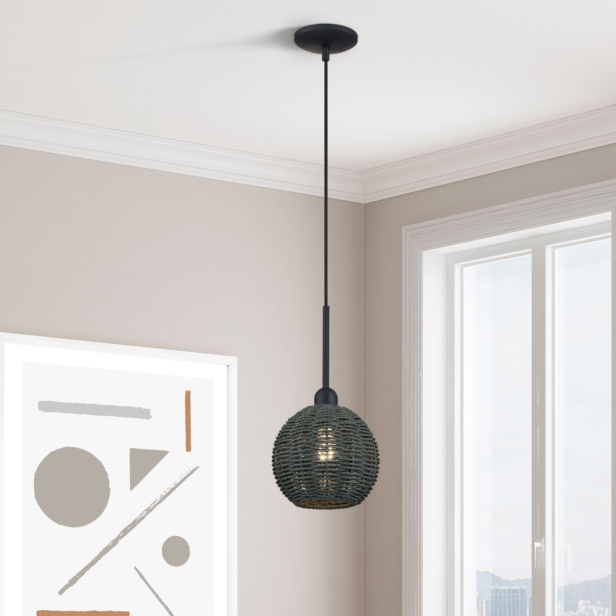 Deluna 1 Light Black Mini Globe Pendant
