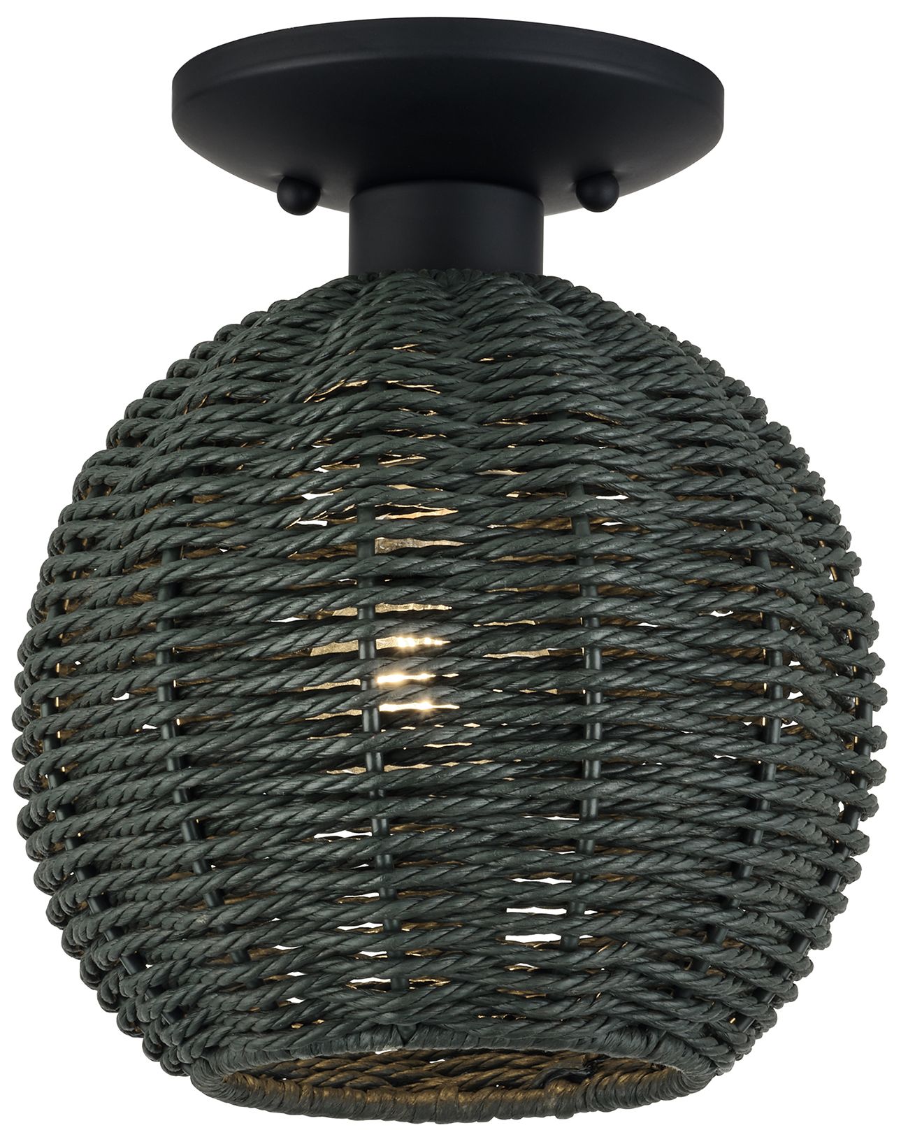 Deluna 1 Light Black Small Semi-Flush