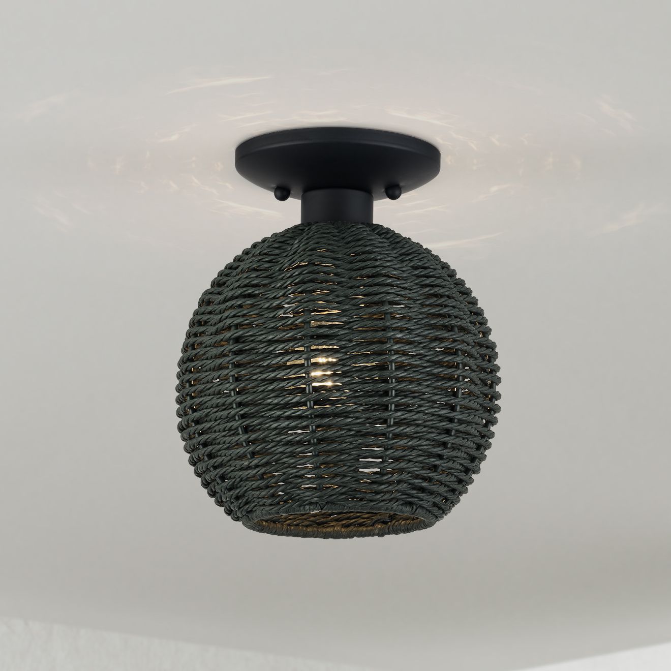 Deluna 1 Light Black Small Semi-Flush