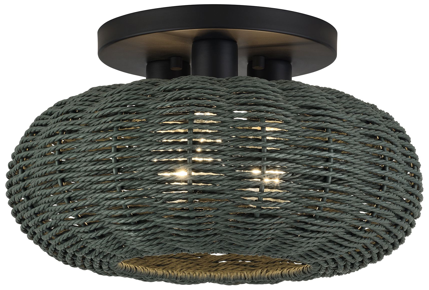 Deluna 3 Light Black Large Semi-Flush