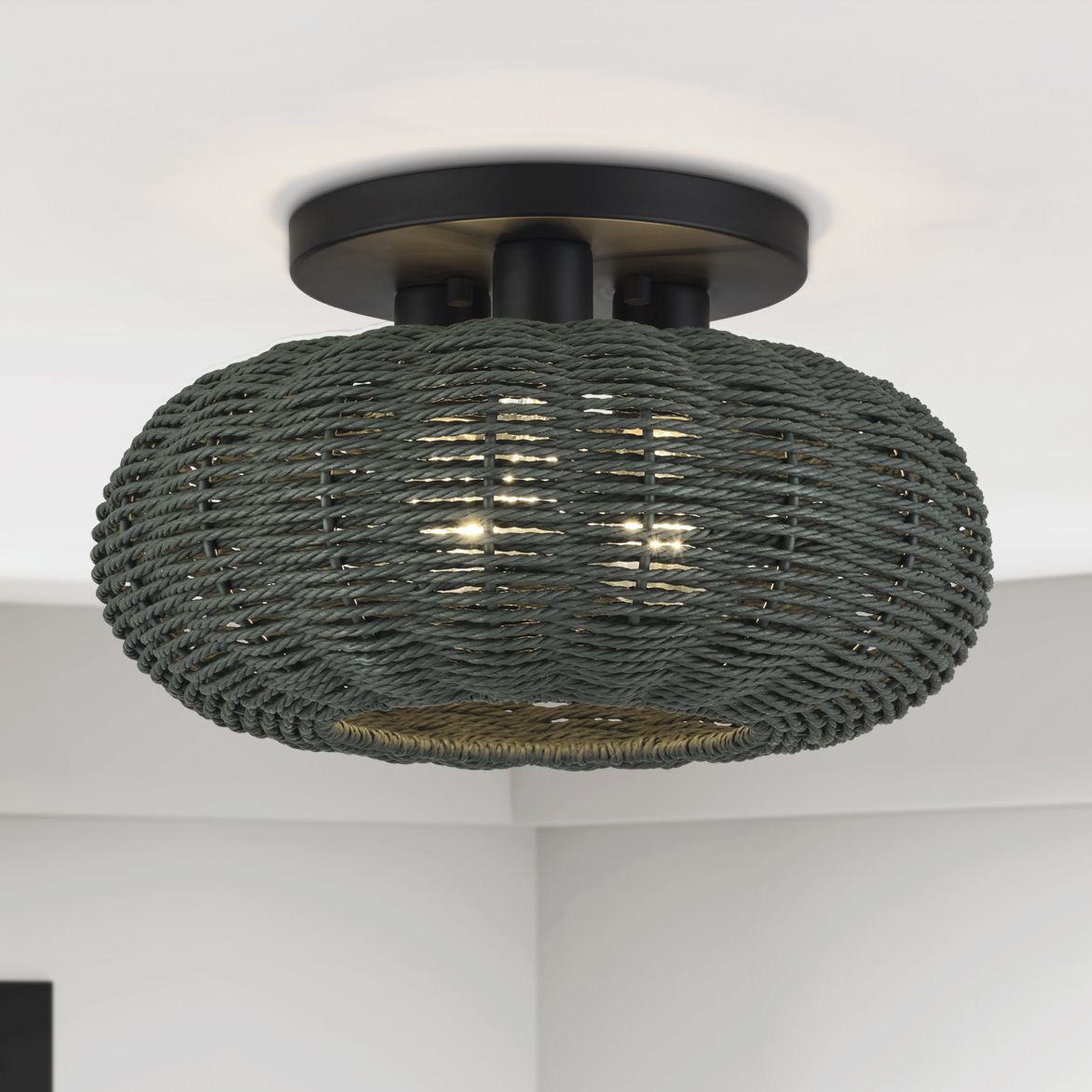 Deluna 3 Light Black Large Semi-Flush